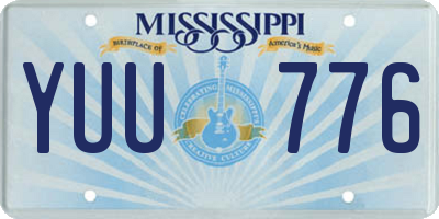 MS license plate YUU776