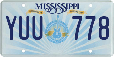 MS license plate YUU778