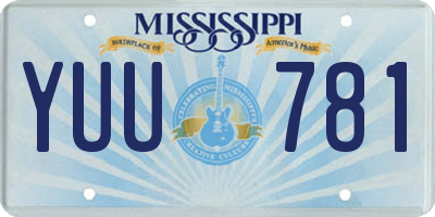 MS license plate YUU781