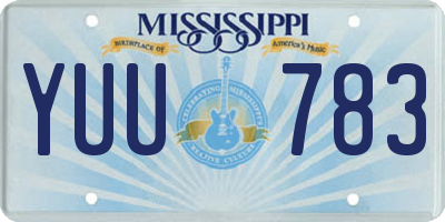 MS license plate YUU783