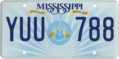 MS license plate YUU788