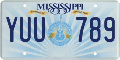 MS license plate YUU789