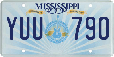 MS license plate YUU790