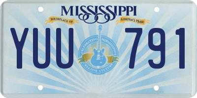 MS license plate YUU791