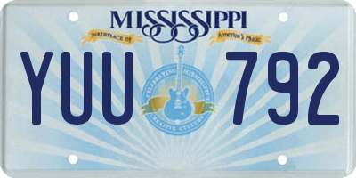 MS license plate YUU792