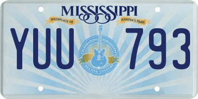 MS license plate YUU793