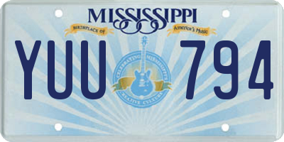 MS license plate YUU794