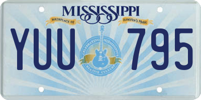 MS license plate YUU795