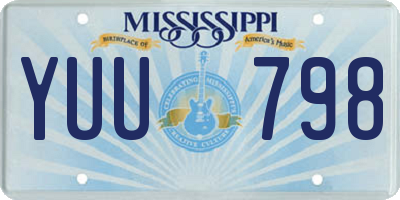 MS license plate YUU798