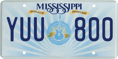 MS license plate YUU800