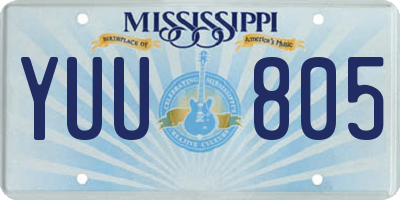 MS license plate YUU805