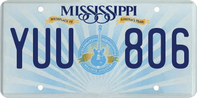 MS license plate YUU806