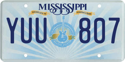 MS license plate YUU807