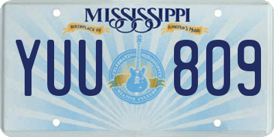 MS license plate YUU809
