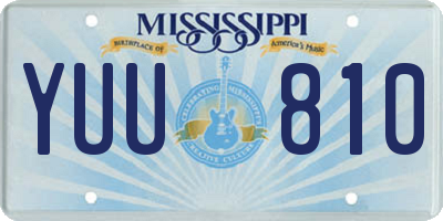 MS license plate YUU810