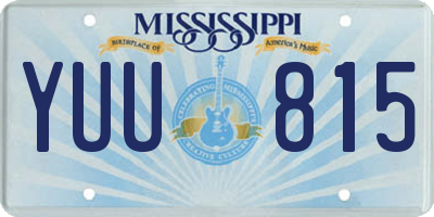 MS license plate YUU815