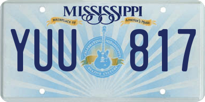MS license plate YUU817