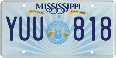 MS license plate YUU818