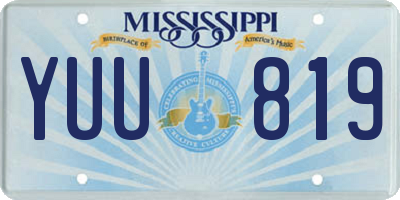 MS license plate YUU819