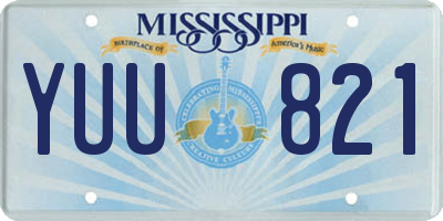 MS license plate YUU821