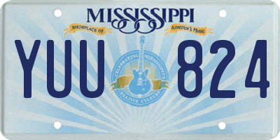 MS license plate YUU824