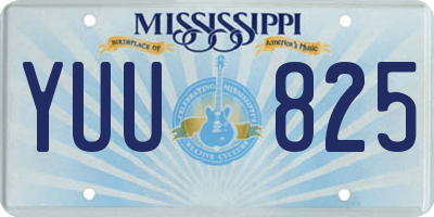 MS license plate YUU825