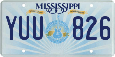 MS license plate YUU826