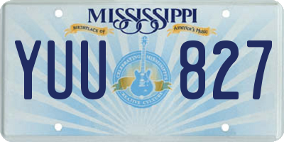MS license plate YUU827