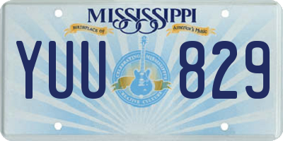 MS license plate YUU829