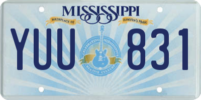 MS license plate YUU831