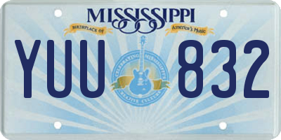 MS license plate YUU832
