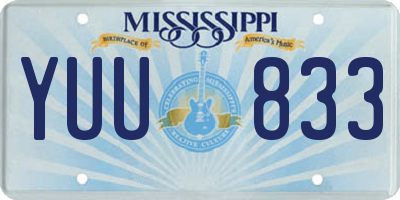 MS license plate YUU833