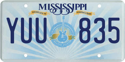 MS license plate YUU835