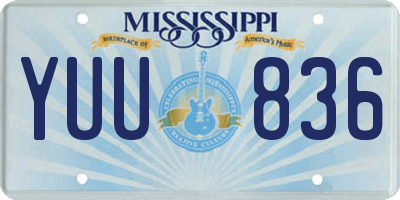 MS license plate YUU836