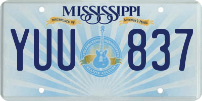 MS license plate YUU837