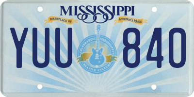 MS license plate YUU840