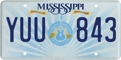 MS license plate YUU843