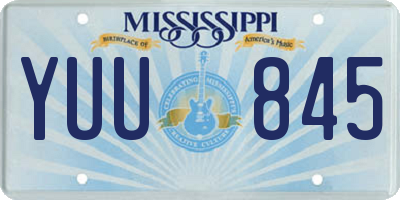 MS license plate YUU845