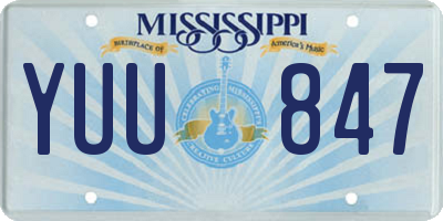MS license plate YUU847