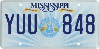 MS license plate YUU848