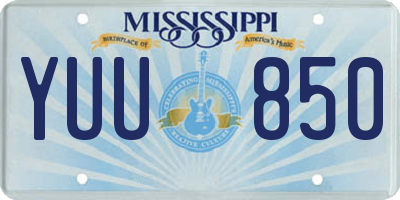 MS license plate YUU850