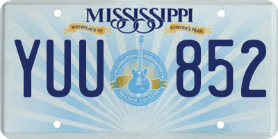 MS license plate YUU852
