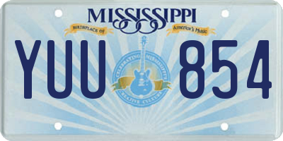 MS license plate YUU854