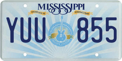MS license plate YUU855