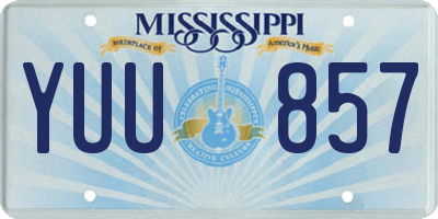 MS license plate YUU857