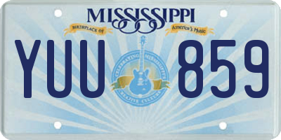 MS license plate YUU859