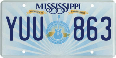 MS license plate YUU863
