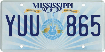 MS license plate YUU865