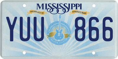MS license plate YUU866