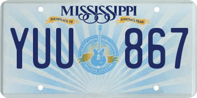 MS license plate YUU867